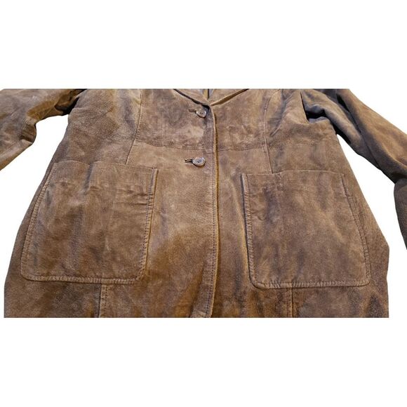 Tower Hill Collection Women's 100% Leather Jacket Brown Size 12 Blazer Style - Picture 4 of 11